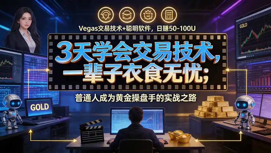 3天学会做交易，普通人快速成为操盘手” Vegas交易系统+聪明软件 ， 日赚50-1000U， 长期稳定，小白轻松上手-云网创