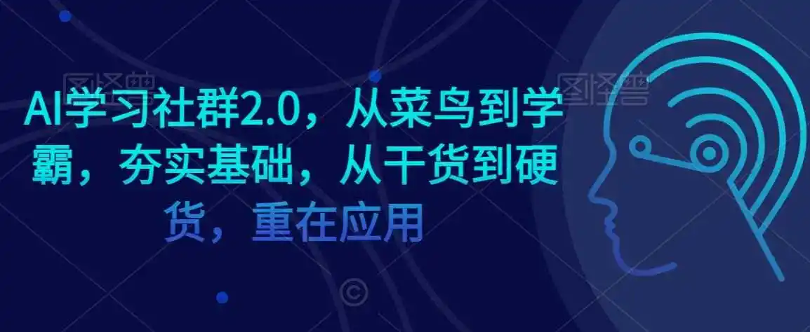 AI学习社群2.0,从菜鸟到学霸,夯实基础,从干货到硬货,重在应用-云网创