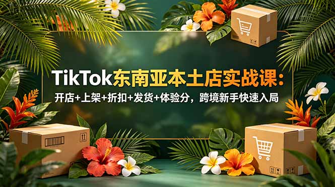 TikTok东南亚本土店实战课：开店+上架+折扣+发货+体验分，跨境新手快速入局-云网创
