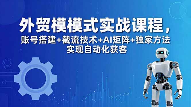 外贸新模式实战课程-更新5月，账号搭建+截流技术+AI矩阵+独家方法实现自动化获客-云网创