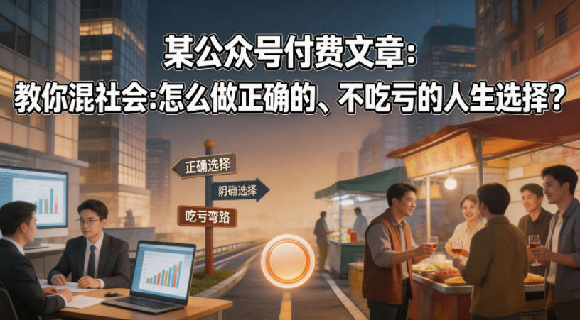 某公众号付费文章：教你混社会：怎么做正确的、不吃亏的人生选择？-云网创
