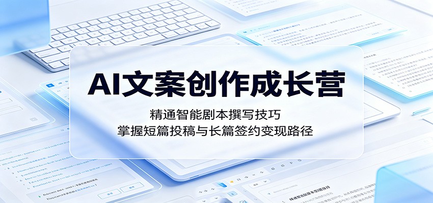 AI文案创作成长营：精通智能剧本撰写技巧，掌握短篇投稿与长篇签约变现路径-云网创
