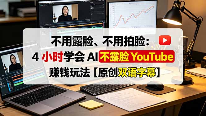 不用露脸、不用拍脸：4 小时学会 AI 不露脸 YouTube 赚钱玩法【原创双语字幕】-云网创
