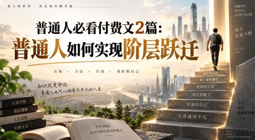 普通人必看付费文2篇：普通人如何实现阶层跃迁-云网创