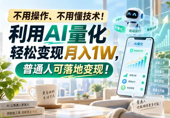不用操作、不用懂技术!利用AI量化轻松变现月入1W,普通人可落地变现!【揭秘】-云网创
