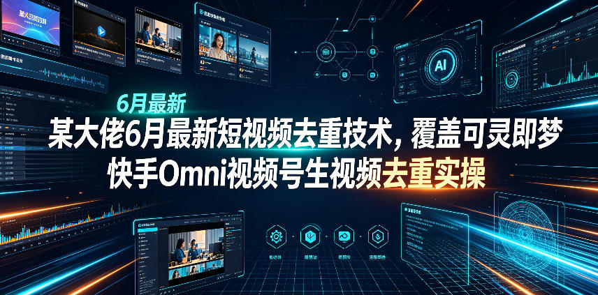 某大佬6月最新短视频去重技术，覆盖可灵即梦快手Omni视频号生视频去重实操-云网创