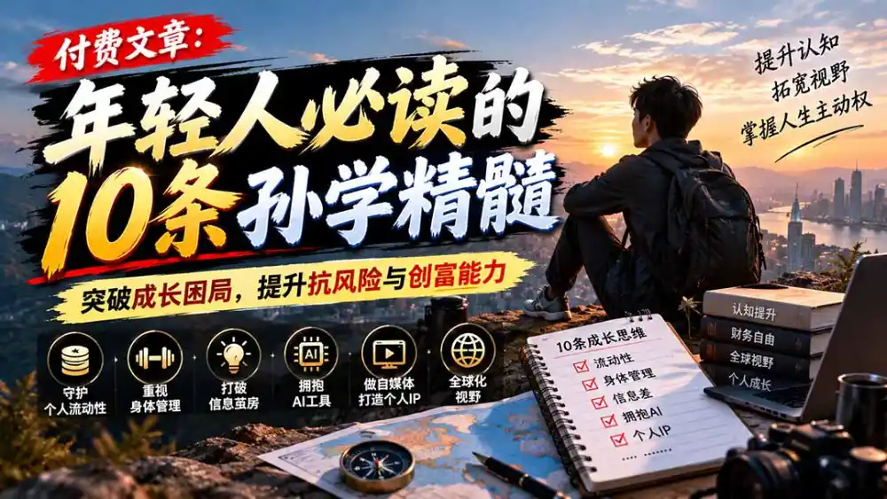 付费文章:年轻人必读的10条孙学精髓,突破成长困局,提升抗风险与创富能力-云网创