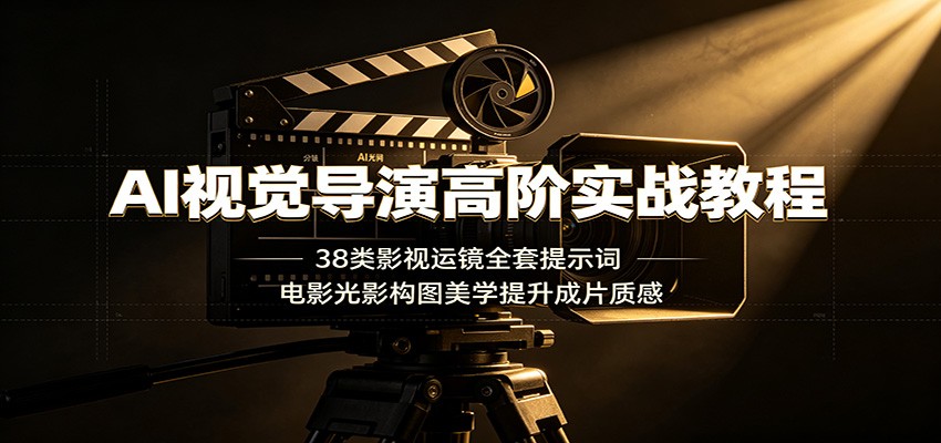 AI视觉导演高阶实战教程：38类影视运镜全套提示词，电影光影构图美学提升成片质感-云网创