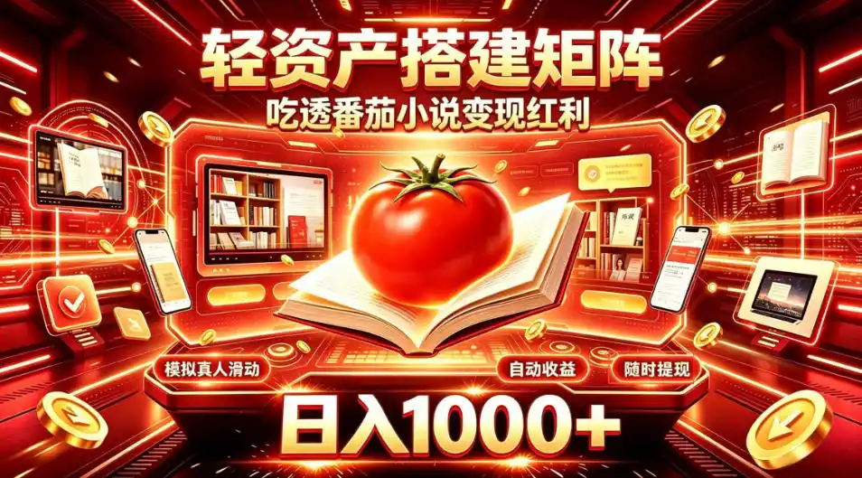 轻资产搭建矩阵,吃透番茄小说变现红利,日入1000+,支持无限矩阵放大【揭秘】-云网创