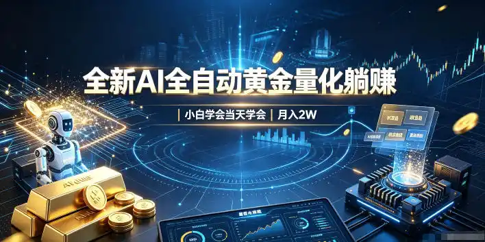 全新AI全自动黄金量化躺賺:小白学会当天学会,月入2W!【揭秘】-云网创
