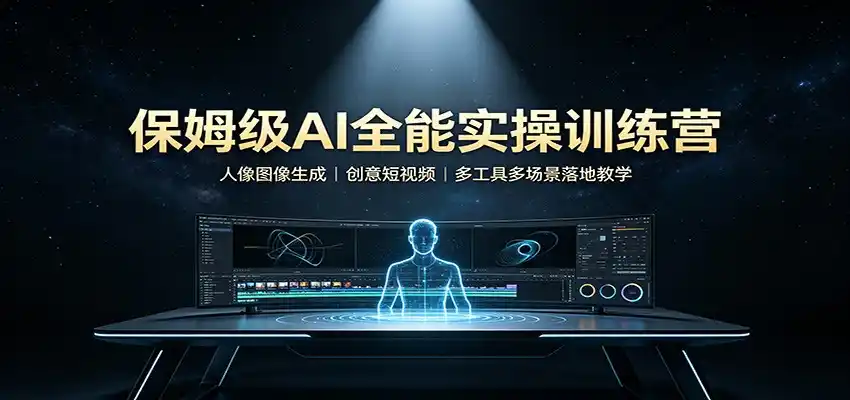 保姆级AI全能实操训练营:人像图像生成,创意短视频,多工具多场景落地教学-云网创