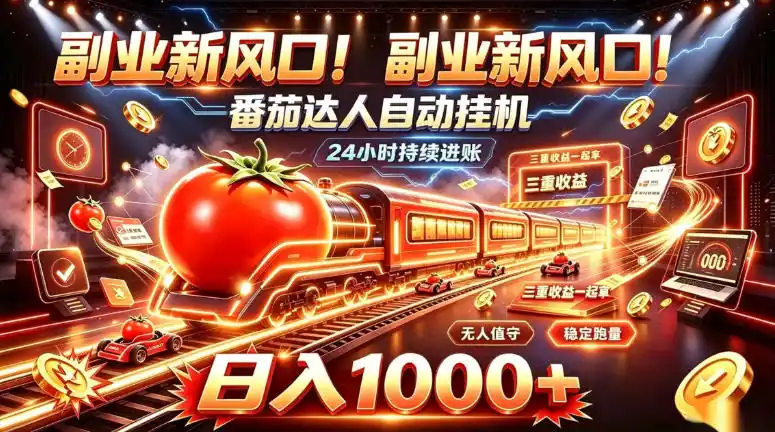 副业新风口!番茄达人自动挂G,24小时持续进账,三重收益一起拿,日入1000+【揭秘】-云网创