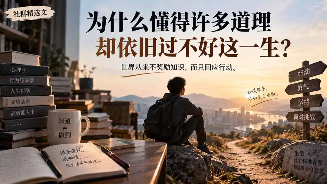 社群精选文:为什么懂得许多道理却依旧过不好这一生?-云网创