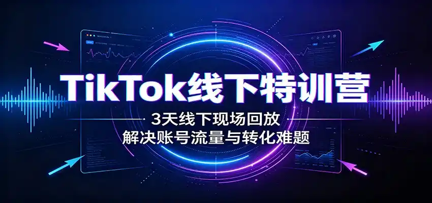 TikTok线下特训营：3天线下现场回放，解决账号流量与转化难题-云网创