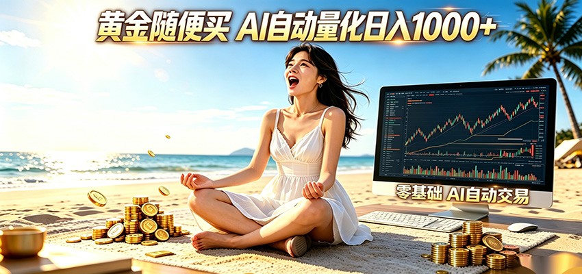 黄金随便买？AI自动外汇量化交易 在家当皇帝 日入1000+-云网创