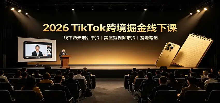 2026 TikTok跨境掘金线下课:线下两天培训干货,美区短视频带货落地笔记-云网创
