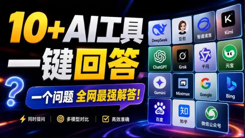 这款浏览器插件可以封神了!只需提出问题,一次性调用数10+AI引擎排队回答,效率提升10倍+全提问-云网创