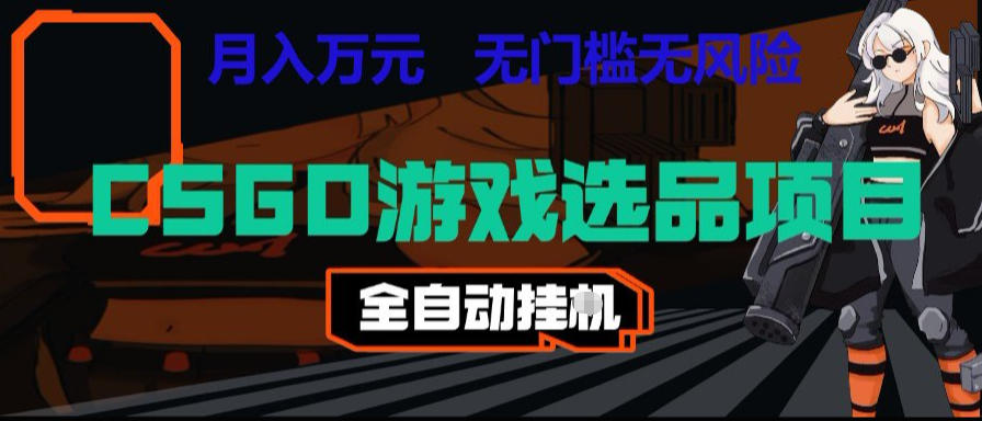 CSGO游戏自动扫货项目，全自动运行，月入1W，无风险，长期稳定可以做【揭秘】-云网创