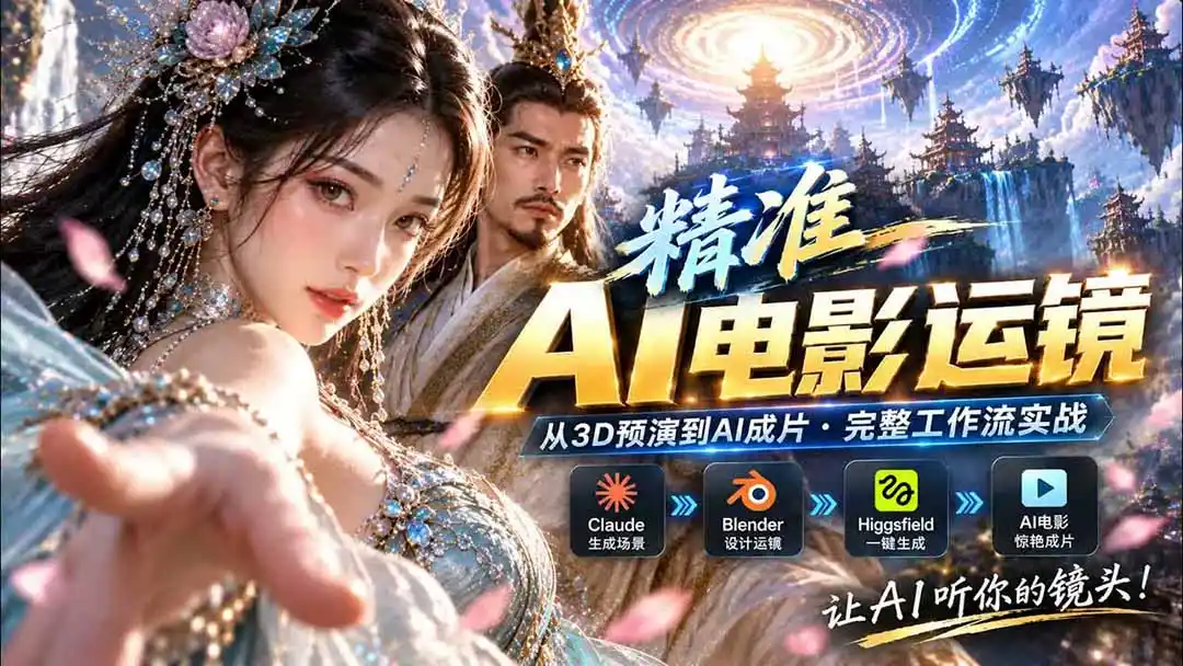 AI视频终于能精准运镜了!Claude + Blender + Higgsfield 免费插件实测-云网创