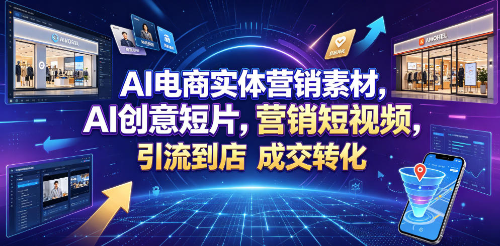 AI电商实体营销素材，AI创意短片，高效打造营销短视频，轻松引流到店，稳定提升门店客流与成交转化-云网创