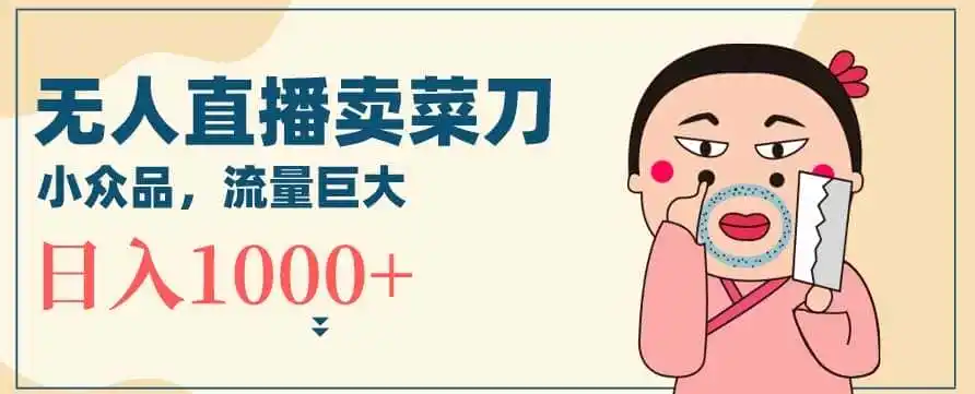 无人冷门品直播新玩法,通过卖菜刀日入1000+【揭秘】-云网创