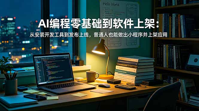 AI编程零基础到软件上架：从安装开发工具到发布上线，普通人也能做出小程序并上架应用商店-云网创