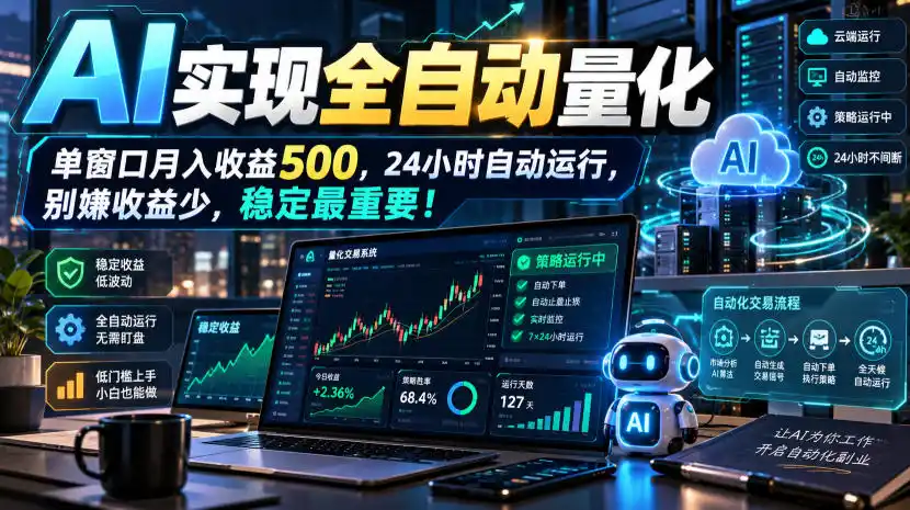 AI全自动量化项目，长期稳定可落地，0门槛躺赚稳定项目！-云网创