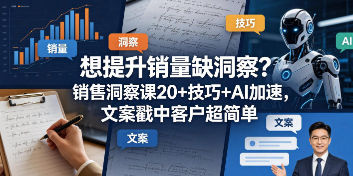 想提升销量缺洞察？销售洞察课20+技巧+AI加速，文案戳中客户超简单【原创双语字幕】-云网创