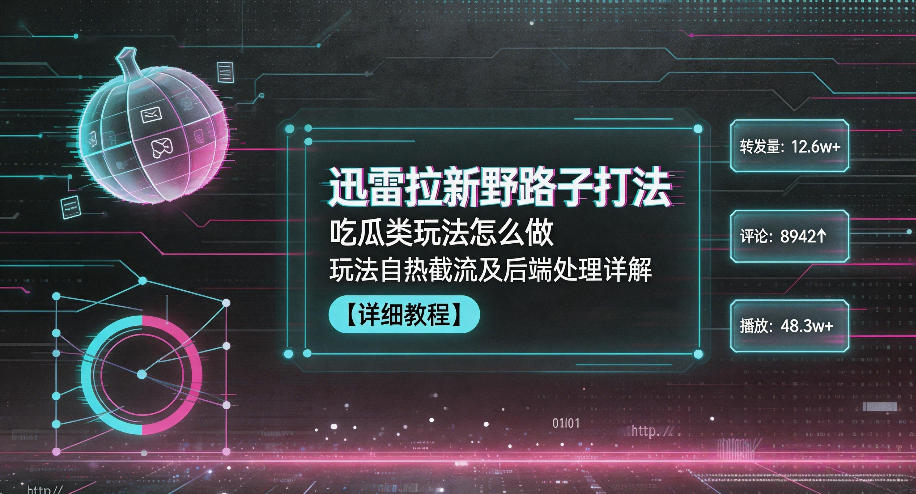 迅雷拉新野路子打法，吃瓜类玩法怎么做，玩法自热截流及后端处理详解-云网创