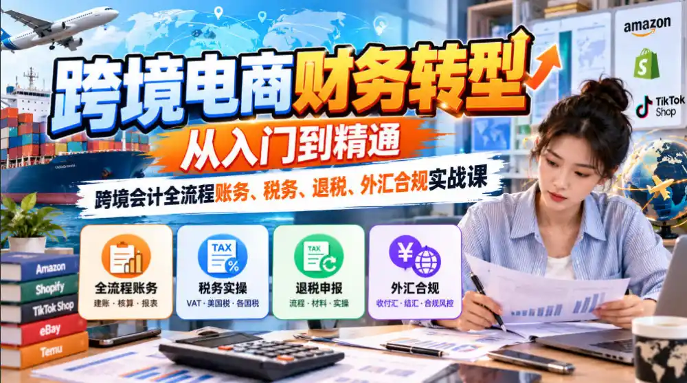 跨境电商财务转型:从入门到精通|跨境会计全流程账务、税务、退税、外汇合规实战课-云网创