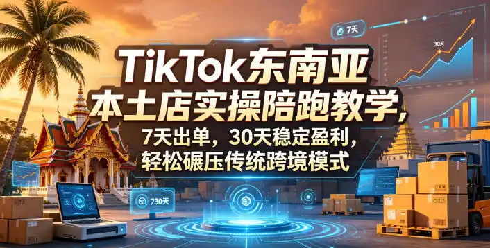 TikTok东南亚本土店实操陪跑教学,7天出单,30天稳定盈利,轻松碾压传统跨境模式(更新0819)-云网创