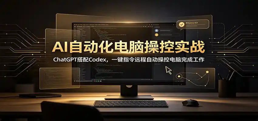 AI自动化电脑操控实战：ChatGPT搭配Codex，一键指令远程自动操控电脑完成工作-云网创