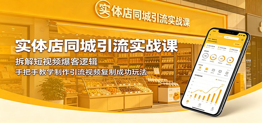 实体店同城引流实战课：拆解短视频爆客逻辑，手把手教学制作引流视频复制成功玩法-云网创