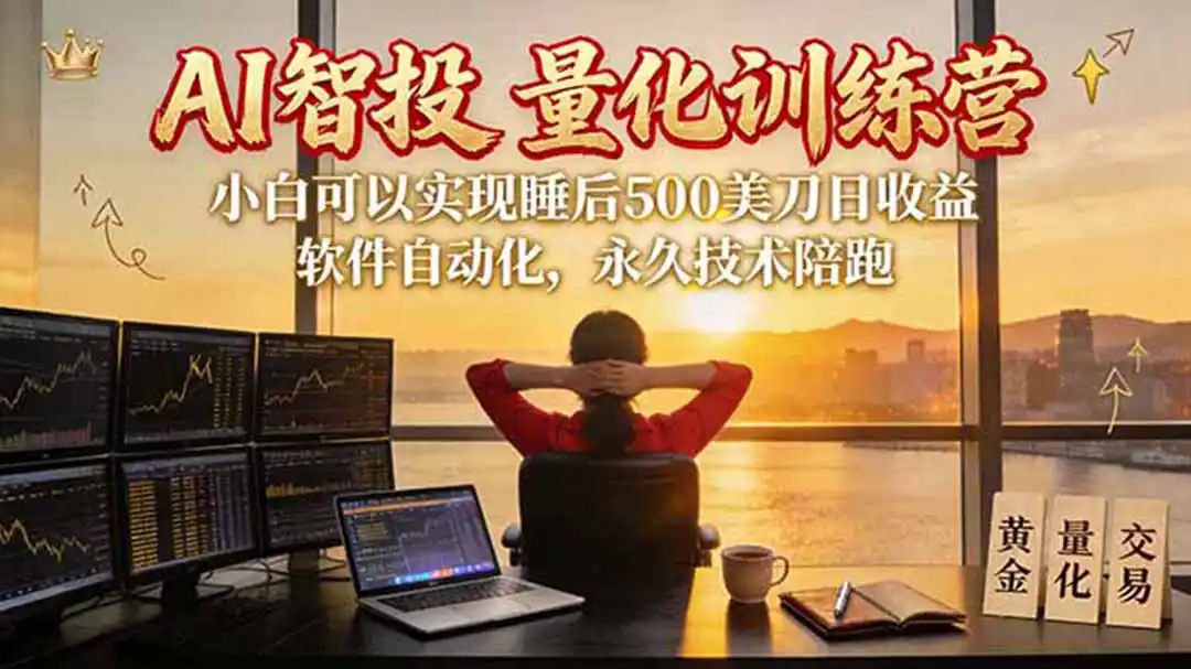 AI智投EA量化训练营【第三期】，多策略智投+防爆技术+趋势分析 ，轻松上手，矩阵放大，长期稳定。-云网创