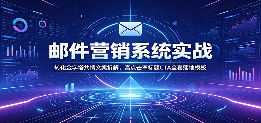 邮件营销系统实战：转化金字塔共情文案拆解，高点击率标题CTA全套落地模板-云网创