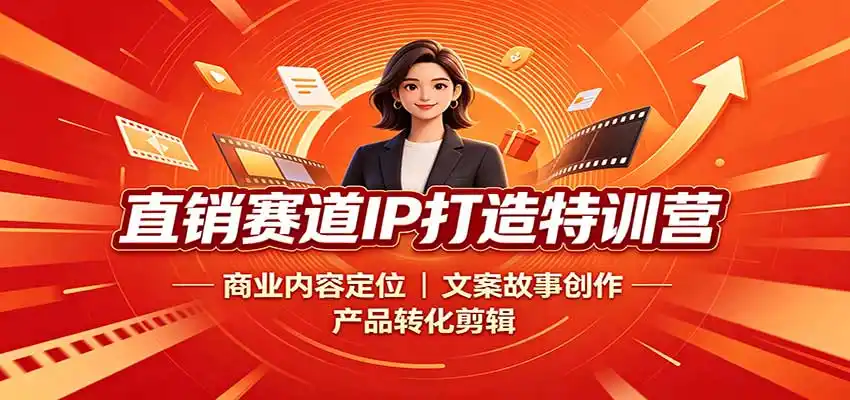 直销赛道IP打造特训营:商业内容定位,文案故事创作,产品转化剪辑-云网创