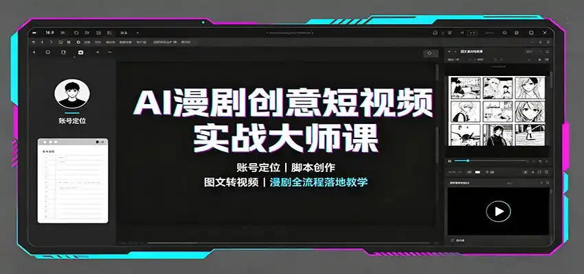 AI漫剧创意短视频实战大师课:账号定位脚本创作,图文转视频,漫剧全流程落地教学-云网创