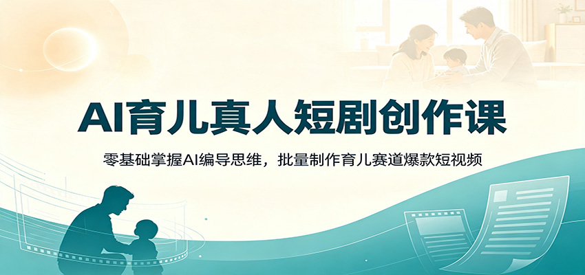 AI育儿真人短剧创作课：零基础掌握AI编导思维，批量制作育儿赛道爆款短视频-云网创