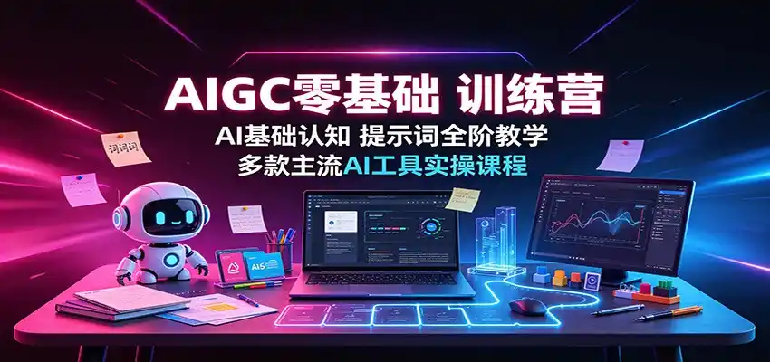 AIGC零基础训练营：AI基础认知，提示词全阶教学，多款主流AI工具实操课程-云网创
