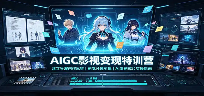 AIGC影视变现特训营：建立导演创作思维，剧本分镜剪辑，AI漫剧成片实操指南-云网创