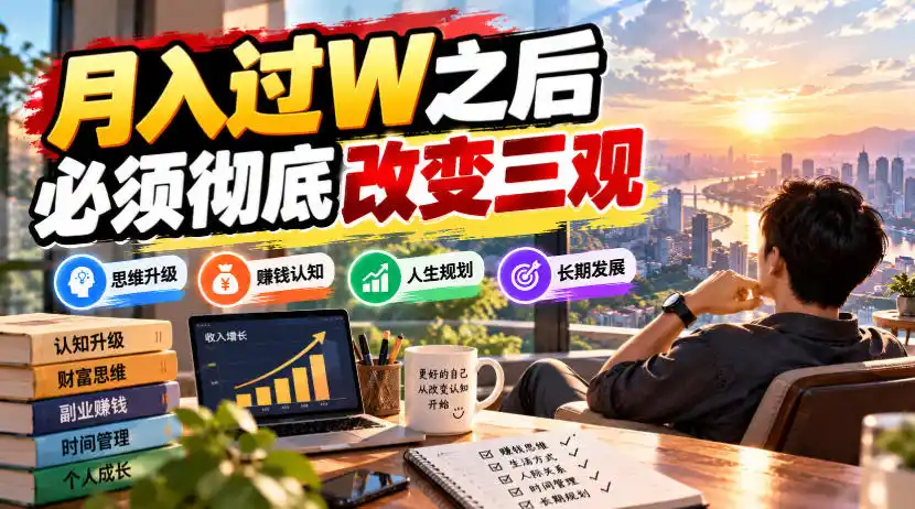某公众号付费文章：月入过W之后，必须彻底改变三观-云网创