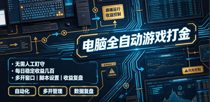 电脑全自动游戏打金,无需人工盯守,每日稳定收益几百!【揭秘】-云网创