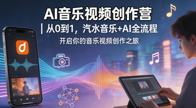 AI音乐视频创作营｜从0到1，汽水音乐+AI全流程，开启你的音乐视频创作之旅-云网创