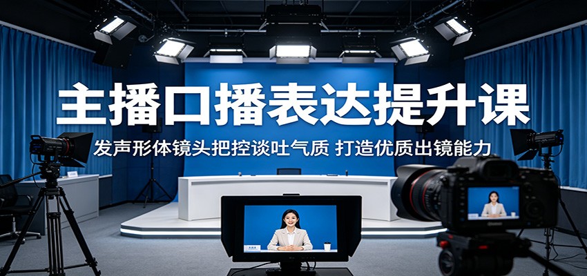 主播口播表达提升课：发声形体镜头把控谈吐气质，打造优质出镜能力-云网创