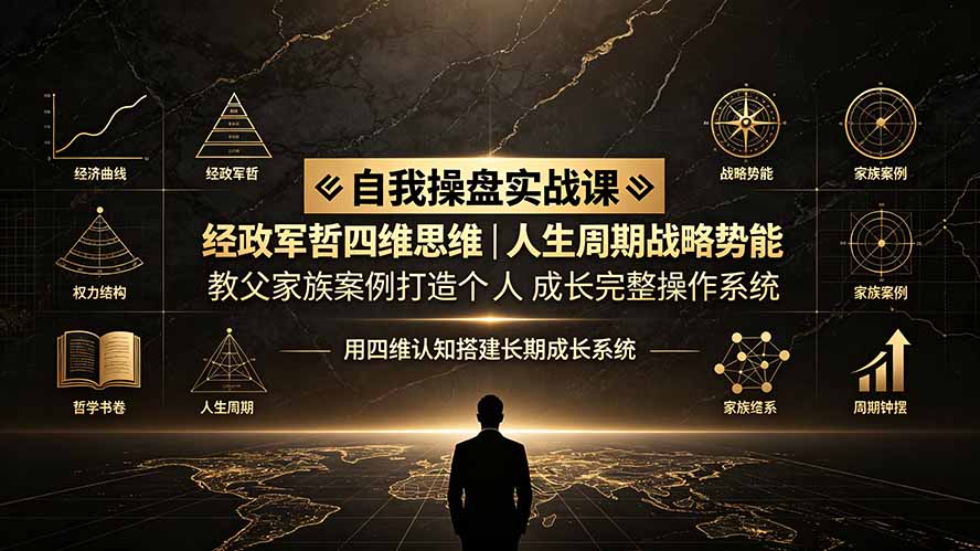 自我操盘实战课：经政军哲四维思维｜人生周期战略势能｜教父家族案例打造个人成长完整操作系统-云网创