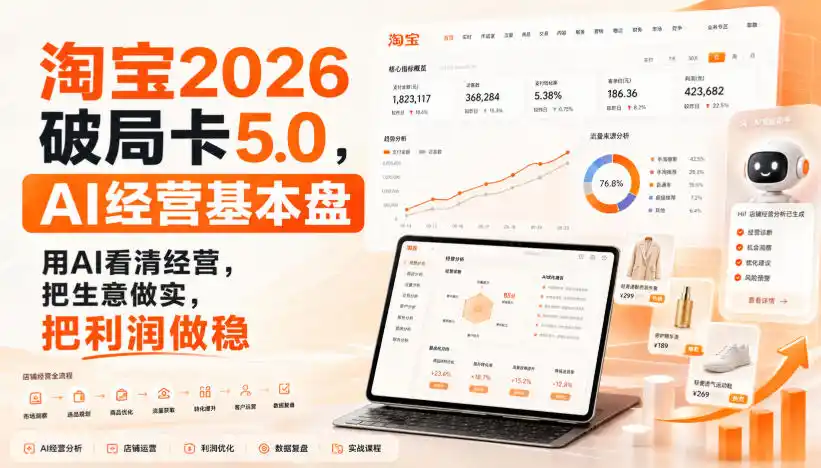 智篆商业-淘宝2026破局卡5.0,AI经营基本盘,用AI看清经营,把生意做实,把利润做稳-云网创