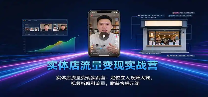 实体店流量变现实战营：定位立人设赚大钱，视频拆解引流量，附获客提示词-云网创