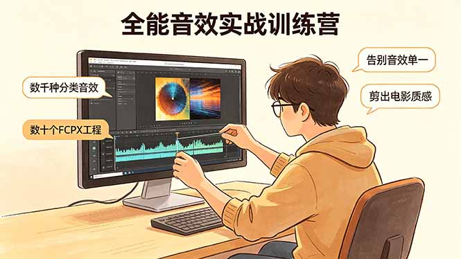 全能音效实战训练营：数千种分类音效+数十个FCPX工程，告别音效单一，剪出电影质感-云网创