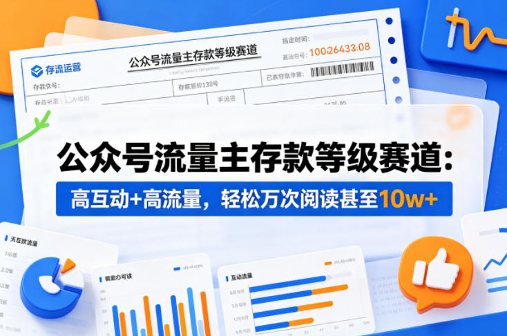 公众号流量主之存款等级赛道，高互动+高流量，轻松达到万次阅读，甚至10w+-云网创