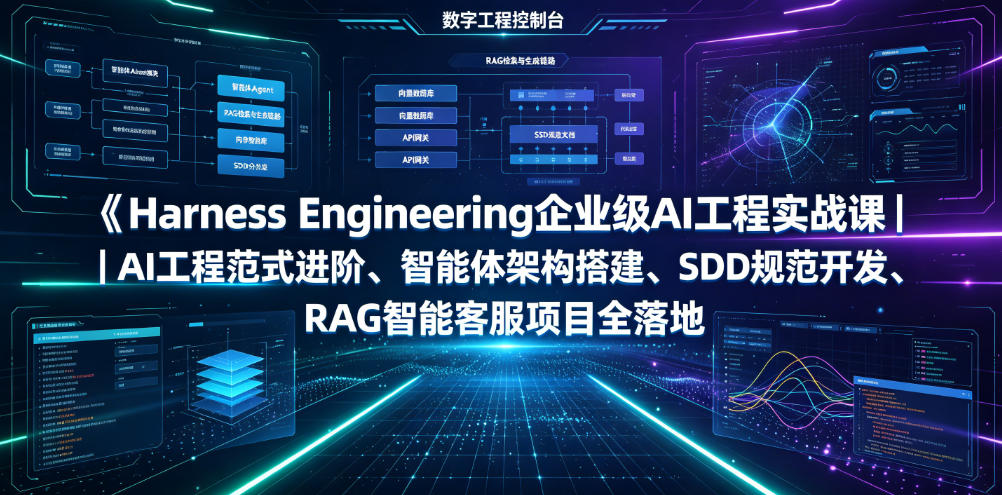 Harness Engineering企业级AI工程实战课｜AI工程范式进阶、智能体架构搭建、SDD规范开发、RAG智能客服项目全落地-云网创